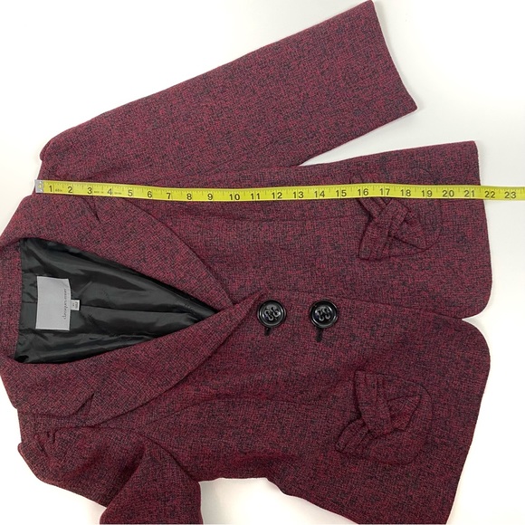 Classiques Entier Red & Black 3/4 Sleeve Tweed Blazer Size XS - Picture 12 of 13